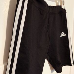 Adidas Black Shorts with White Stripes